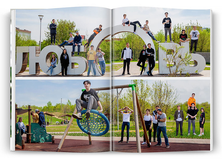 выпускной альбом минимализм с панорамным разворотом