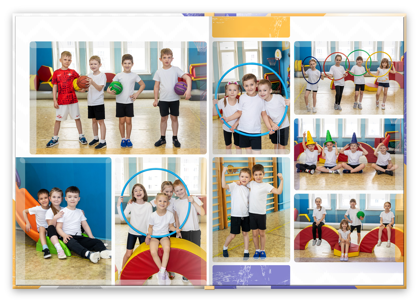 Альбом выпускной Новый, разворот спортзал